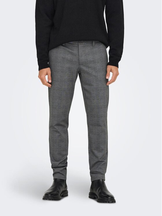 Only & Sons Only & Sons Chino kalhoty 22019887 Šedá Slim Tapered Fit