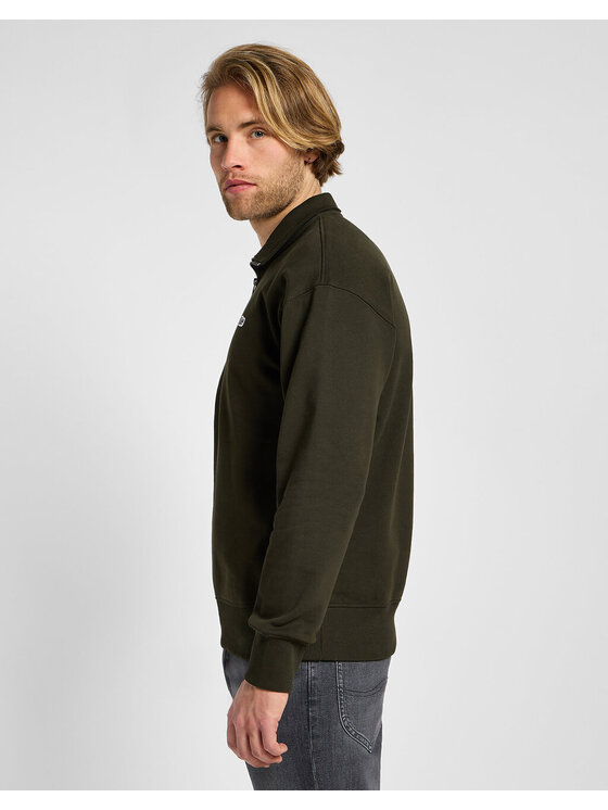 Lee Lee Bluza HALF ZIP SWS Zielony Loose Fit
