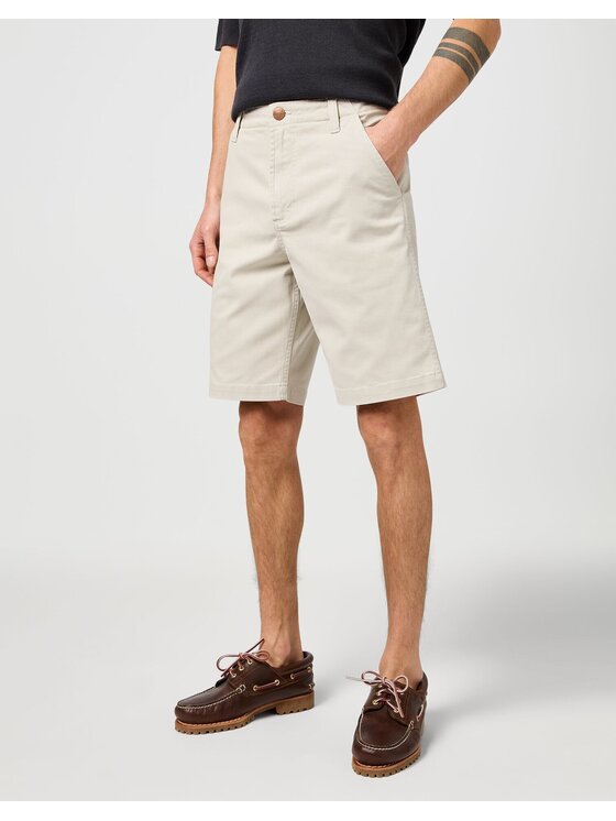 Wrangler Wrangler Szorty CJ CHINO SHORTS Biały Regular Fit