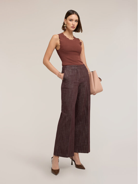 Motivi Motivi Pantaloni di tessuto P03JQ004737N022 Marrone Over Fit