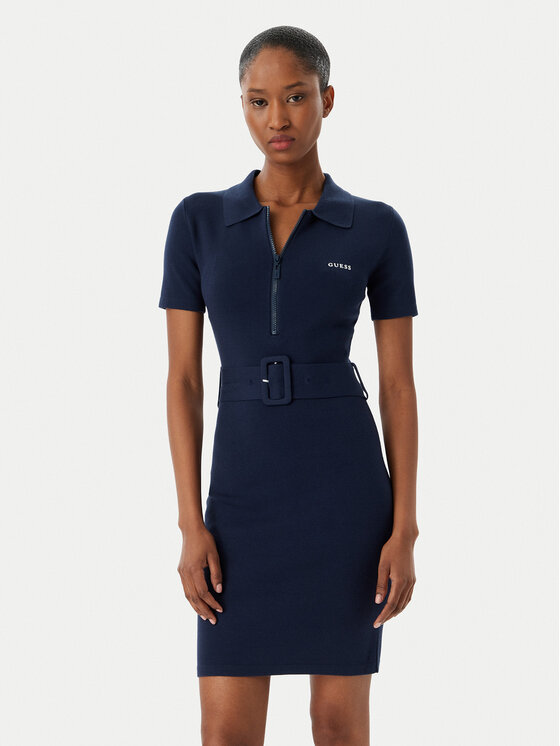 Guess Rochie tricotată V6RK08 Z4642 Bleumarin Slim Fit