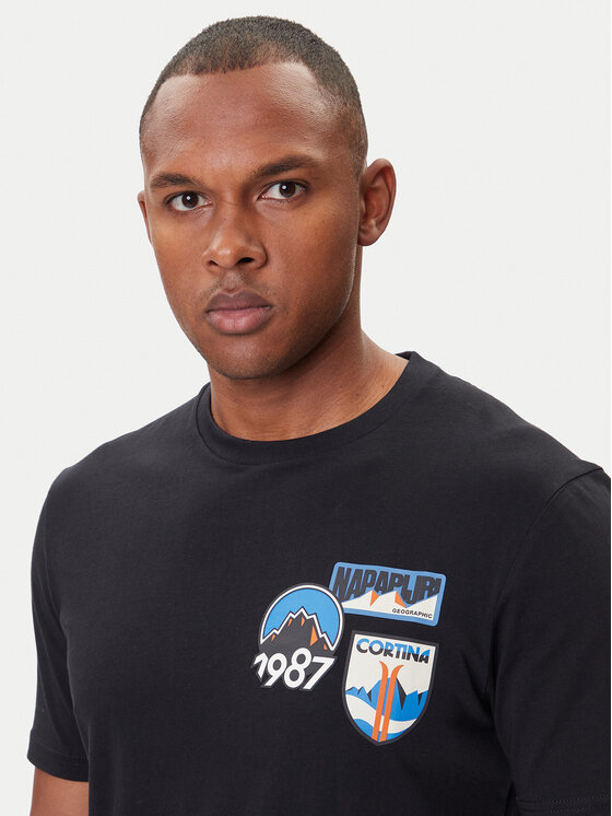 Napapijri Napapijri T-krekls S-Montepiana NP0A88SV Melns Regular Fit