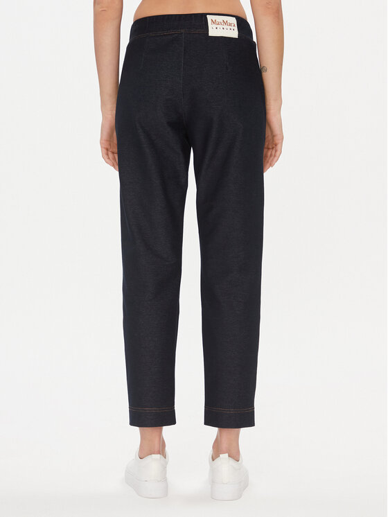 Max Mara Leisure Max Mara Leisure Hlače iz tkanine Adria 2337860236650 Mornarsko modra Regular Fit