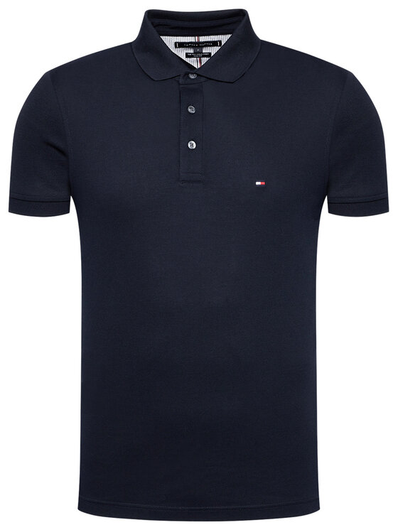 Tommy Hilfiger Tommy Hilfiger Polo 1985 MW0MW17771 Granatowy Slim Fit