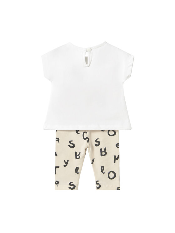 Mayoral Mayoral Komplet t-shirt i legginsy 1762 Beżowy Regular Fit