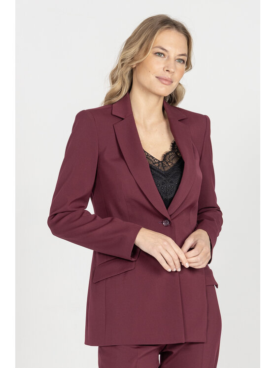 Deni Cler Milano Deni Cler Milano Marynarka W-DC-6065-E5-F7-39-1 Bordowy Regular Fit