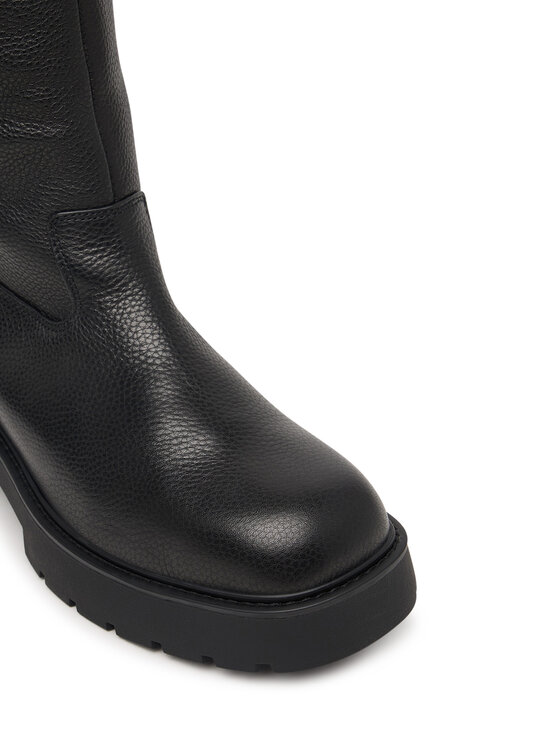 Calvin Klein Calvin Klein Kozačky Chunky High Boot Lth Hdw HW0HW03201 Černá
