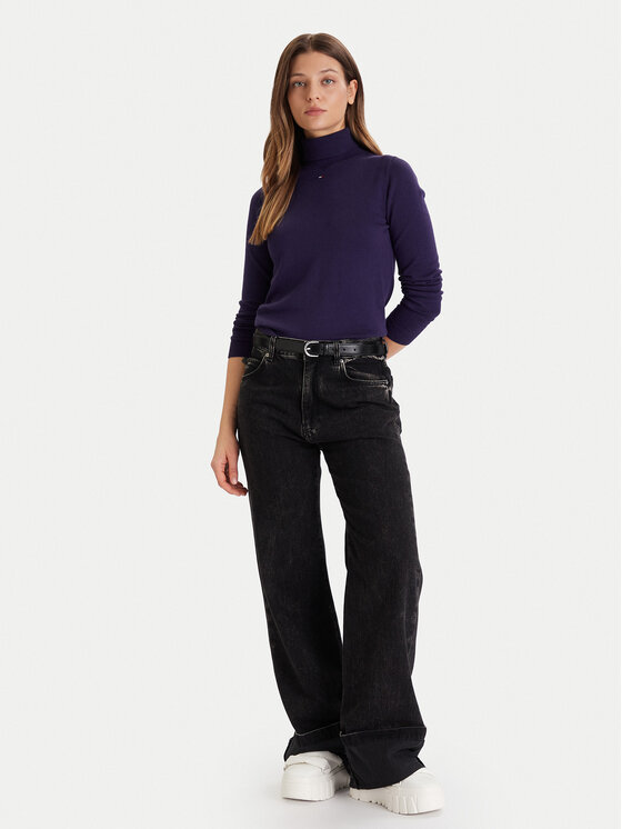 Tommy Jeans Tommy Jeans Rollkragenpullover Essential DW0DW21672 Violett Regular Fit
