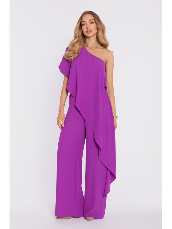 Made of Emotion Made of Emotion Kombinezon M917 Fioletowy Wide Leg