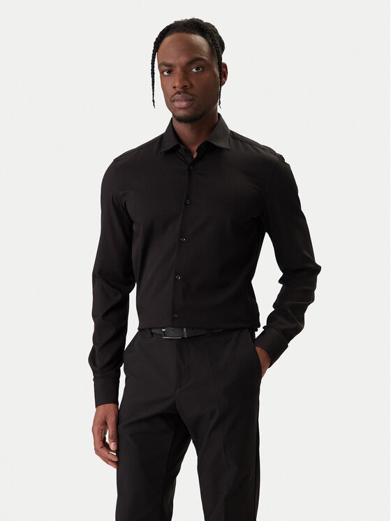 HUGO Koszula Kenno 50551242 Czarny Slim Fit