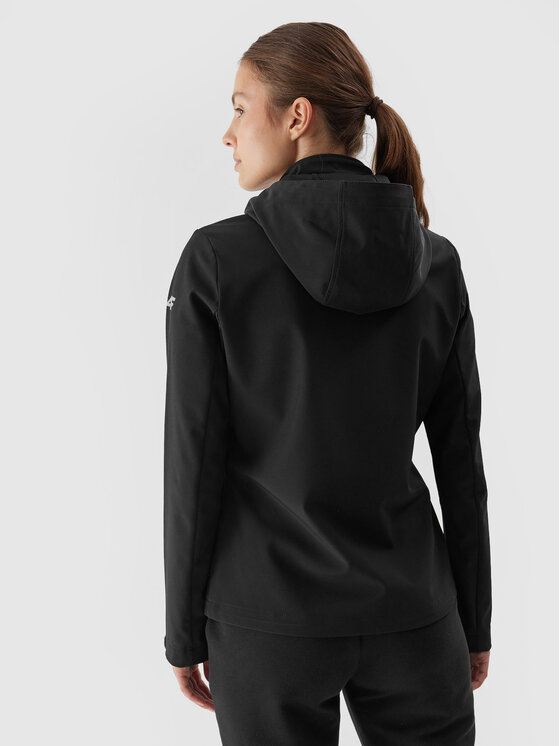 4F 4F Softshell jakna 4FAW23TSOFF152 Crna Slim Fit