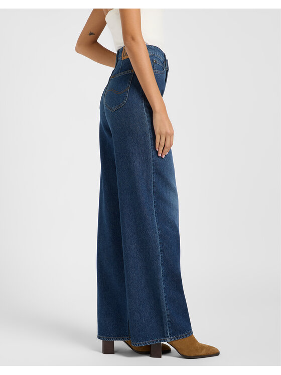 Lee Lee Jeansy 112363523 Niebieski Palazzo Fit