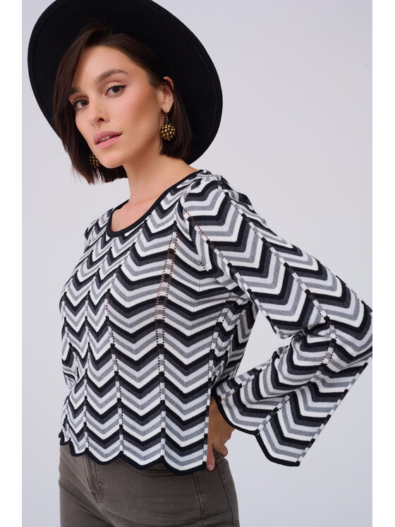blue shadow blue shadow Sweter Madritt BS Szary Standard Fit
