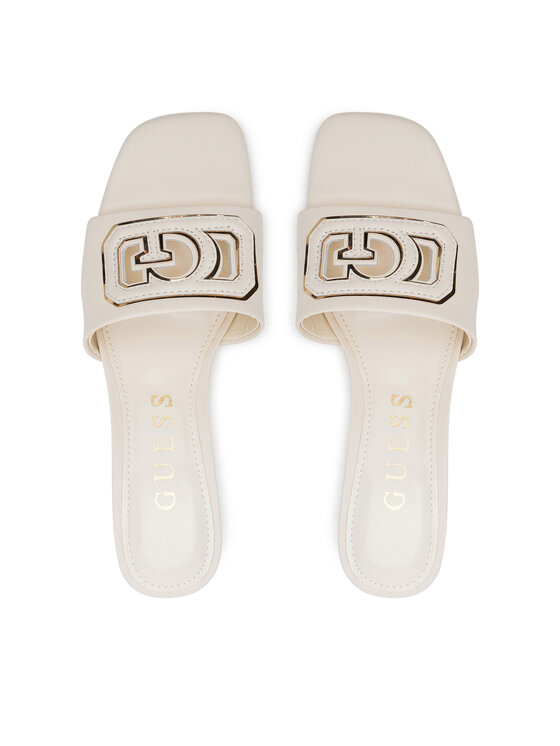 Guess Guess Klapki Gals FLJGAS LEA03 Écru
