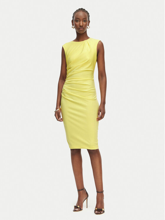 Rinascimento Rochie cocktail CFC0127683003 Galben deschis Slim Fit