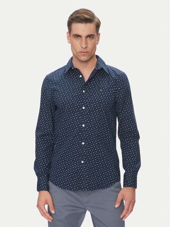 Tommy Hilfiger Tommy Hilfiger Košile MW0MW38559 Tmavomodrá Slim Fit