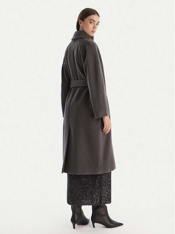 Marella Marella Vilnonis paltas English 2523016142 Pilka Regular Fit