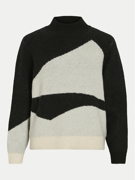 Vila Vila Rollkragenpullover Cilia 14094212 Schwarz Regular Fit