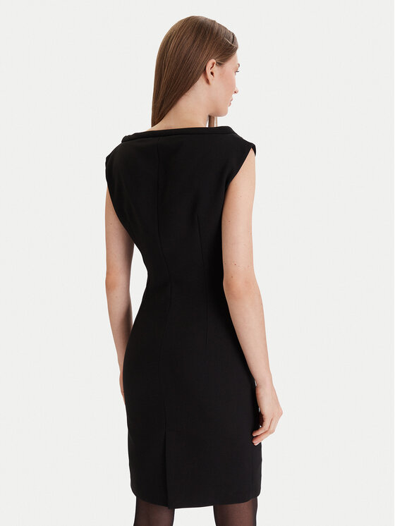 Simona Corsellini Simona Corsellini Koktel haljina A25CPAB01201 Crna Slim Fit