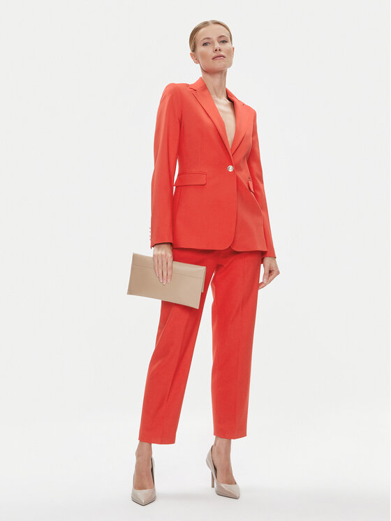 Tommy Hilfiger Tommy Hilfiger Hlače iz tkanine Core WW0WW39723 Oranžna Straight Fit