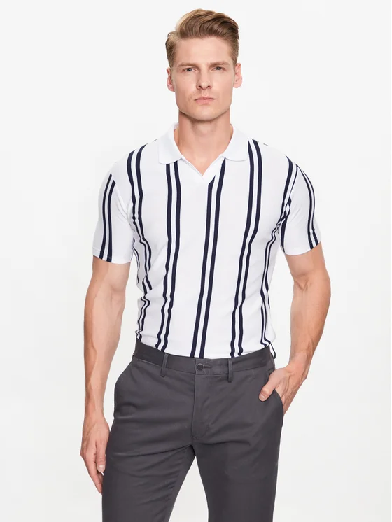 Lindbergh Polohemd 30-404009 Weiß Slim Fit