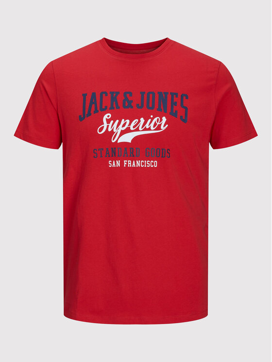 Jack&Jones Junior Majica Logo 12213081 Rdeča Regular Fit