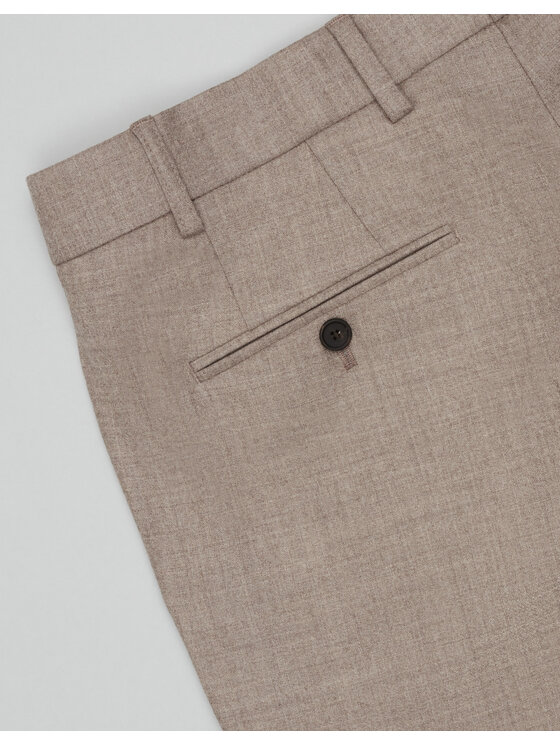 Borgio Borgio Spodnie garniturowe zimone Beżowy Slim Fit