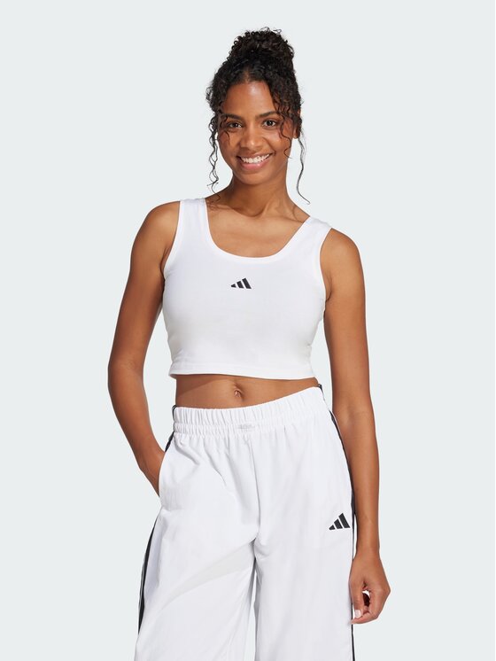 adidas adidas Top Essentials Small Logo Cotton Lifestyle Biały Slim Fit