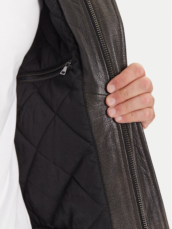 JOOP! JOOP! Bőrkabát Falko 80000864 Szürke Regular Fit