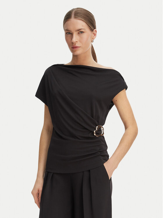 Rinascimento Bluză CFC0128664003 Negru Regular Fit
