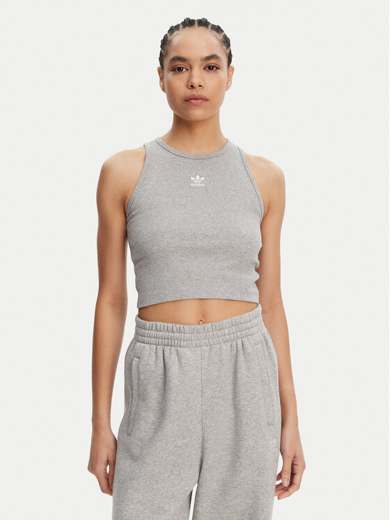 adidas Top Essentials IY9649 Sivá Slim Fit