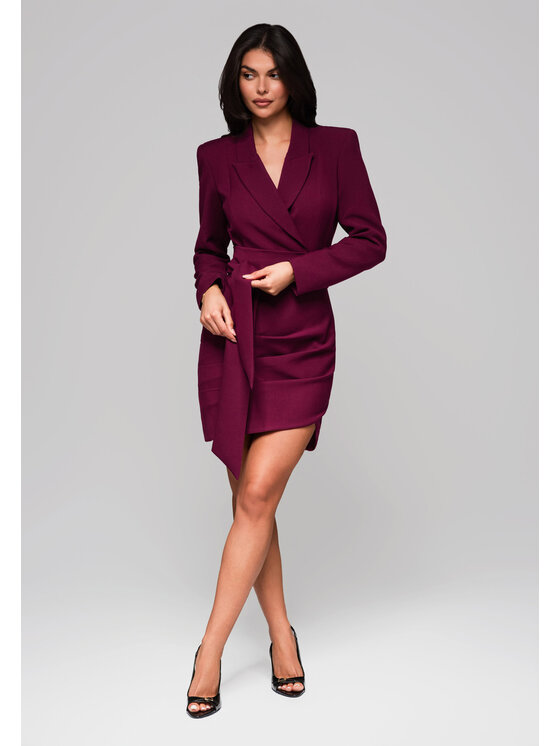Ombre Ombre Sukienka wieczorowa LA-OM-DLR166 Bordowy Slim Fit
