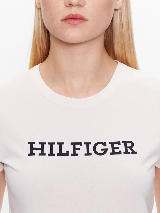 Tommy Hilfiger Tommy Hilfiger Tricou WW0WW38872 Écru Slim Fit