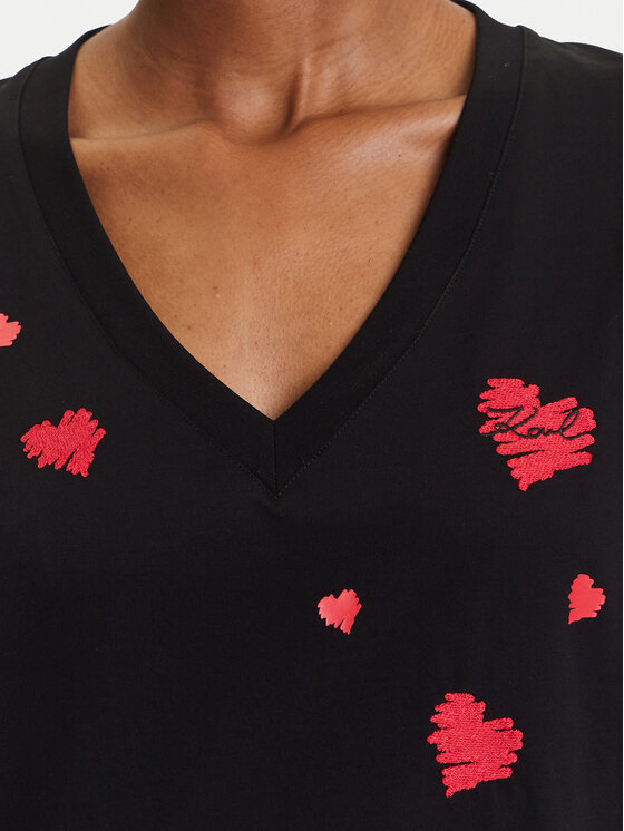 KARL LAGERFELD KARL LAGERFELD T-särk A3W17017 Must Regular Fit