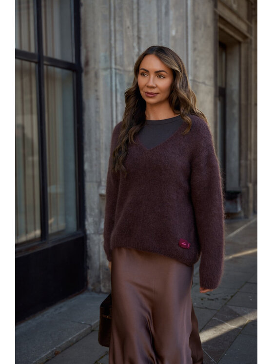 NAOKO NAOKO Sweter Brown Mirage Miedziany Regular Fit