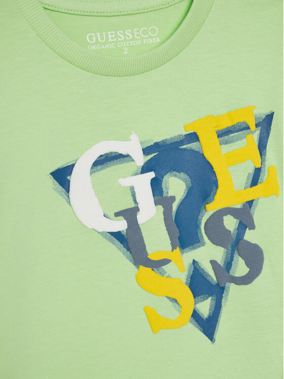 Guess Guess T-krekls N5GI10 K8HM4 Zaļš Regular Fit