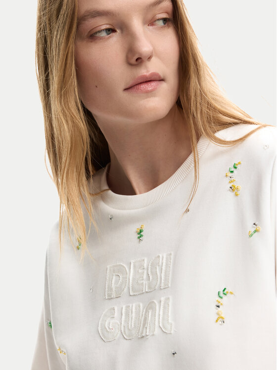 Desigual Desigual T-Shirt Oporto 26SWTK09 Εκρού Regular Fit