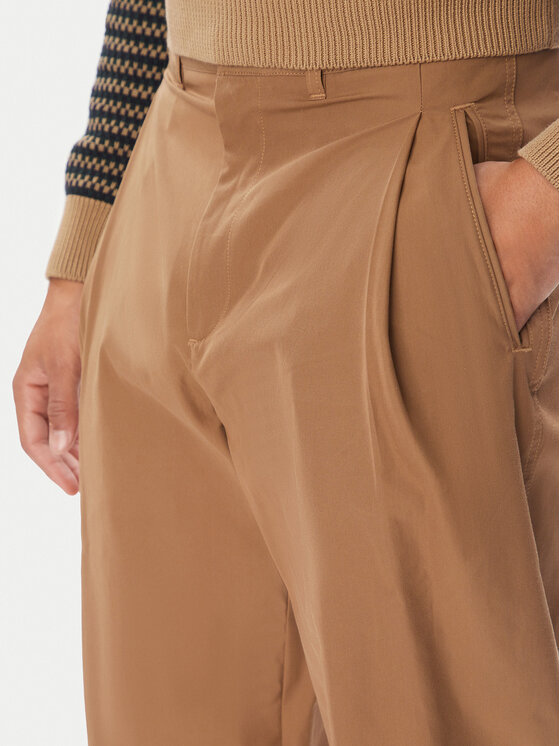 Lacoste Lacoste Pantaloni di tessuto HH0095 Marrone chiaro Loose Fit