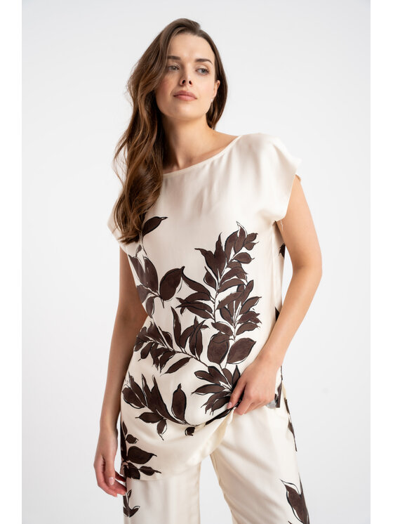 CLICK CLICK Bluzka 10-6975 Brązowy Regular Fit
