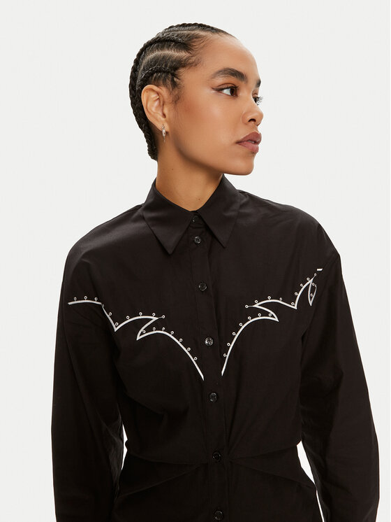 PINKO Pinko Košilové šaty Actors 103737 A1XO Černá Regular Fit