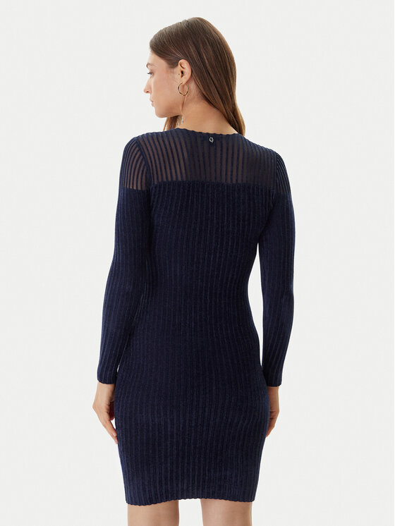 Guess Guess Трикотажна сукня W5BK63 Z0890 Cиній Slim Fit