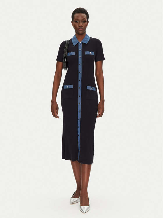 Morgan Morgan Rochie tricotată 241-RMSISSI Bleumarin Slim Fit