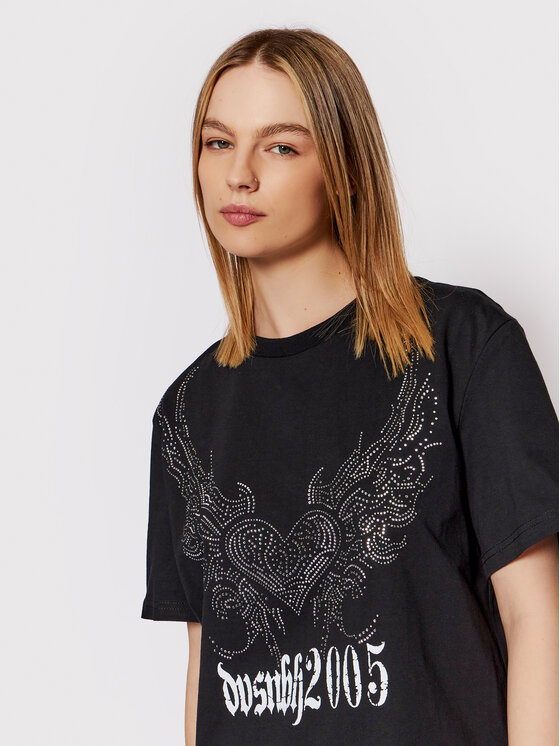 2005 2005 T-Shirt Unisex Swan Černá Regular Fit