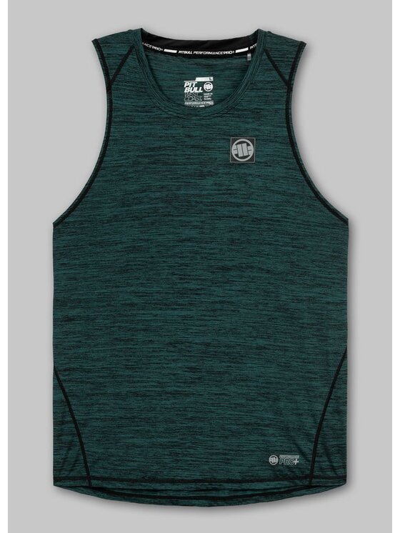 PITBULL PITBULL Tank top Tank Top Rashguard Performance Pro plus New Logo L Zielony Slim Fit