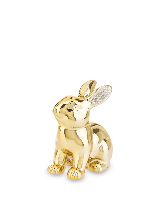 MIAhome MIAhome Figurka Dekoracja mały króliczek 9x8,5x5 cm VITOSHA złoty Złoty
