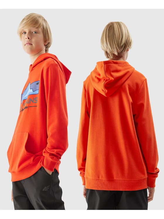 4F 4F Bluza 4FJAW23TSWSM634 Pomarańczowy Regular Fit