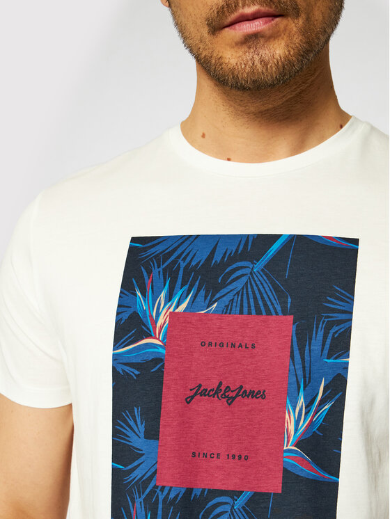 T-shirt Florall Print 12186330 Bianco Regular Fit