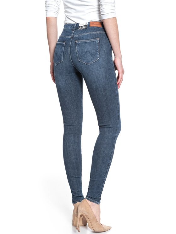 Wrangler Wrangler Jeansy SUPER SKINNY Niebieski Skinny Fit