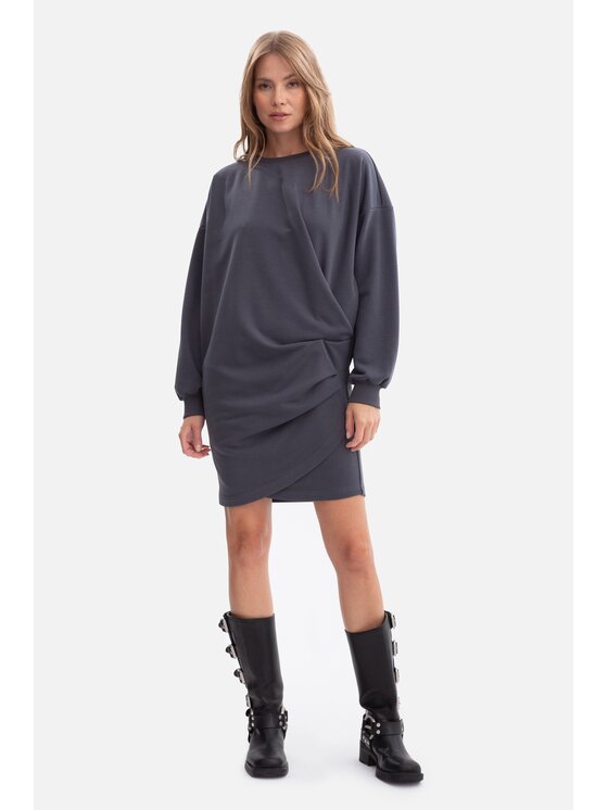 BeWear BeWear Sukienka dzianinowa b298 Szary Baggy Fit