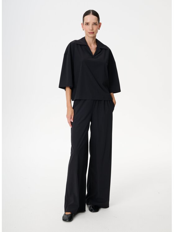 LEBRAND LEBRAND Spodnie materiałowe Alfie Czarny Regular Fit